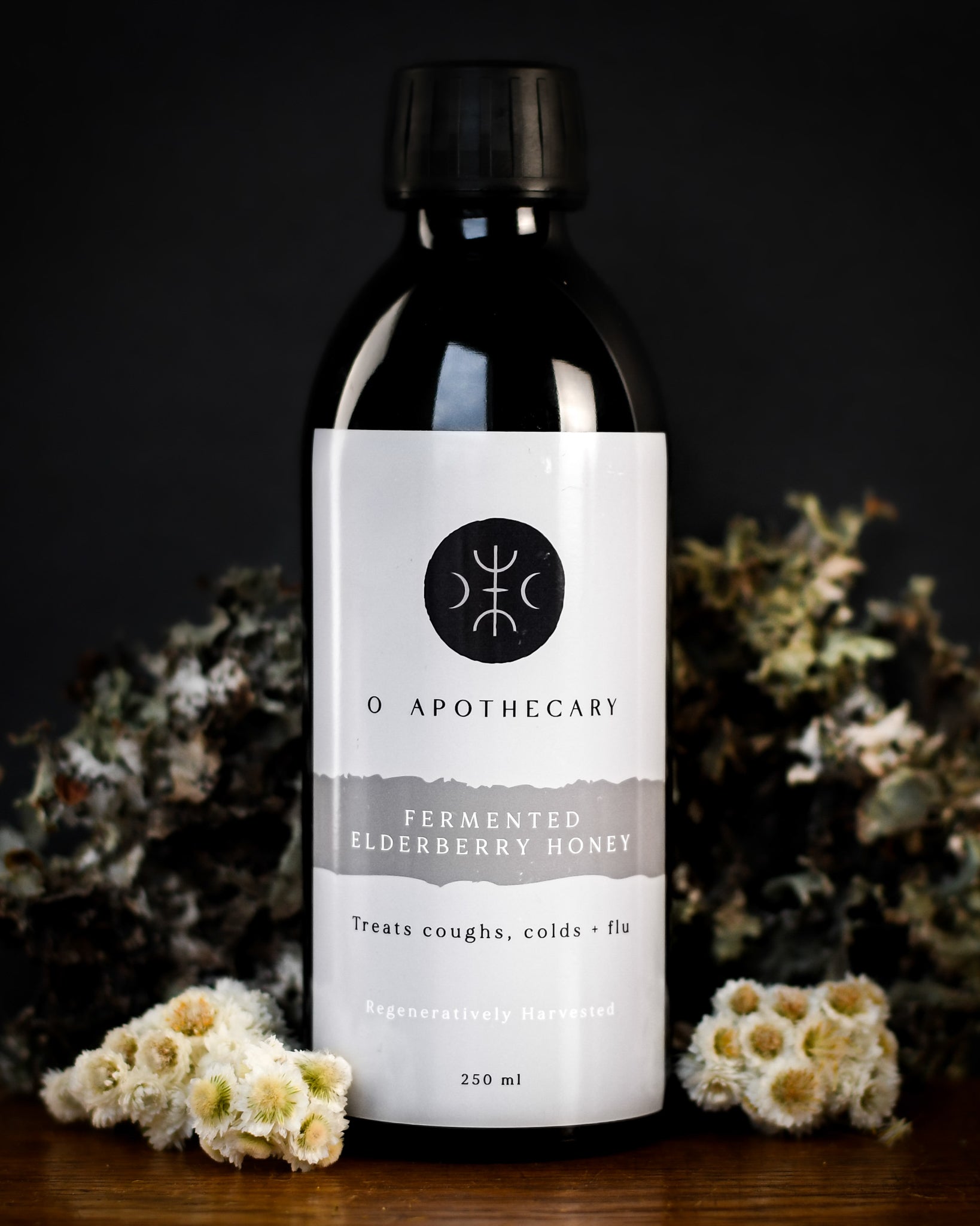 Fermented elderberry honey for coughs, colds and flu