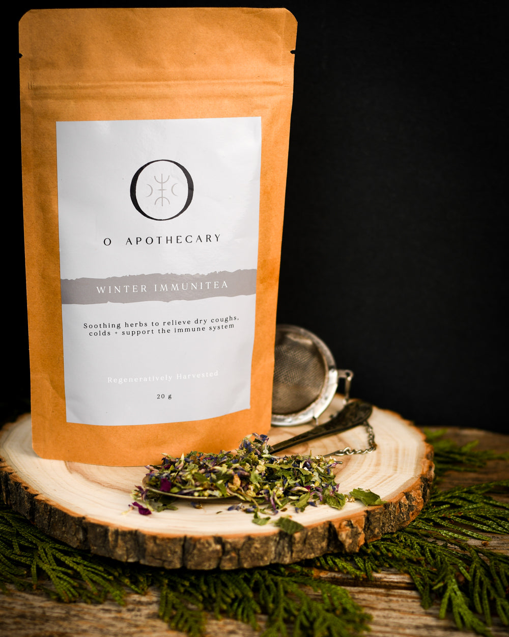 Winter Immune tea soothing herbs to relieve dry coughs, colds & support the immune system